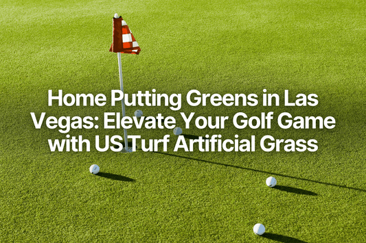putting green made with artificial grass with scattered gold balls around the hole 