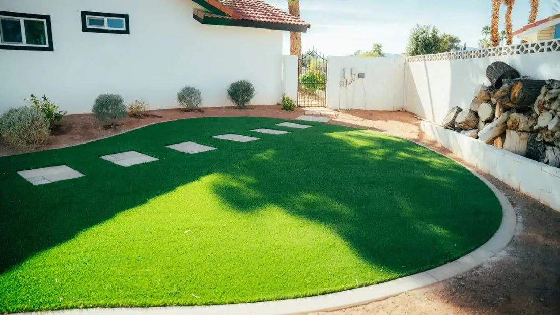 Artificial turf courtyard landscaping design for Las Vegas desert home