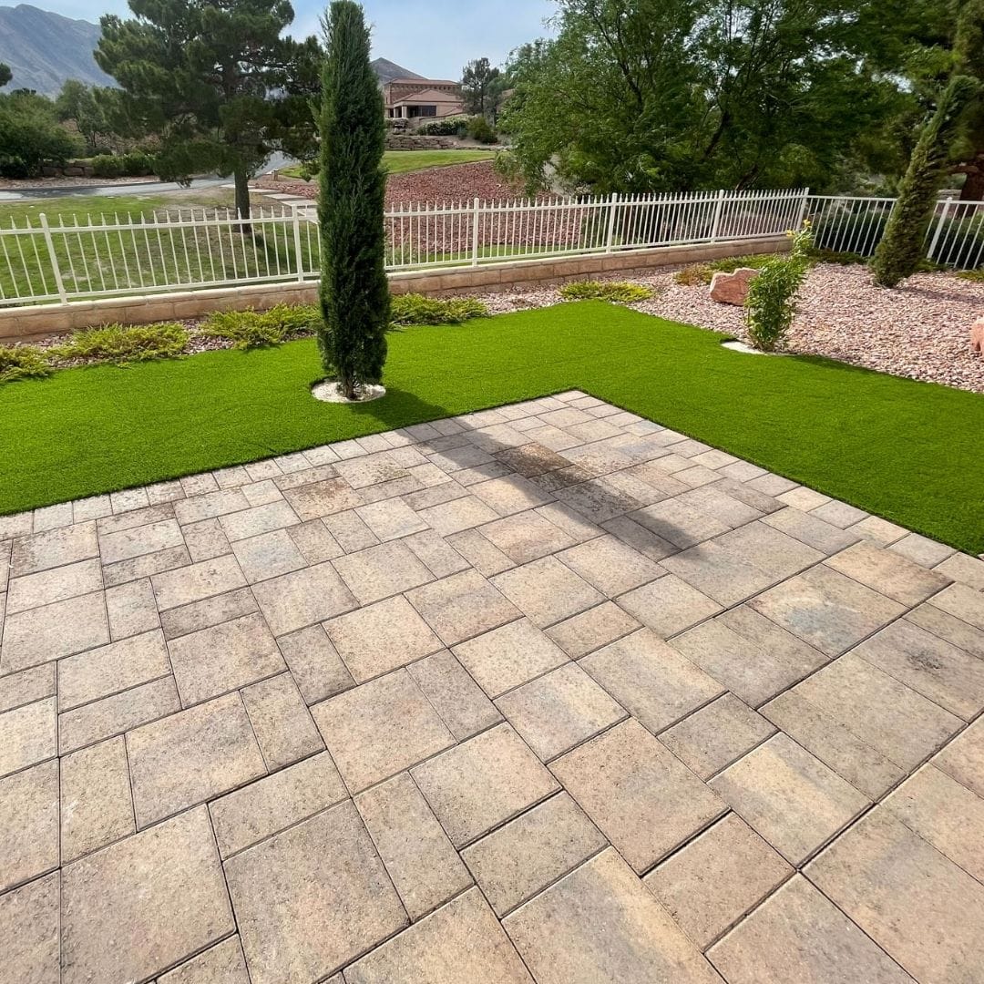 Real US Turf artificial grass backyard install, Las Vegas