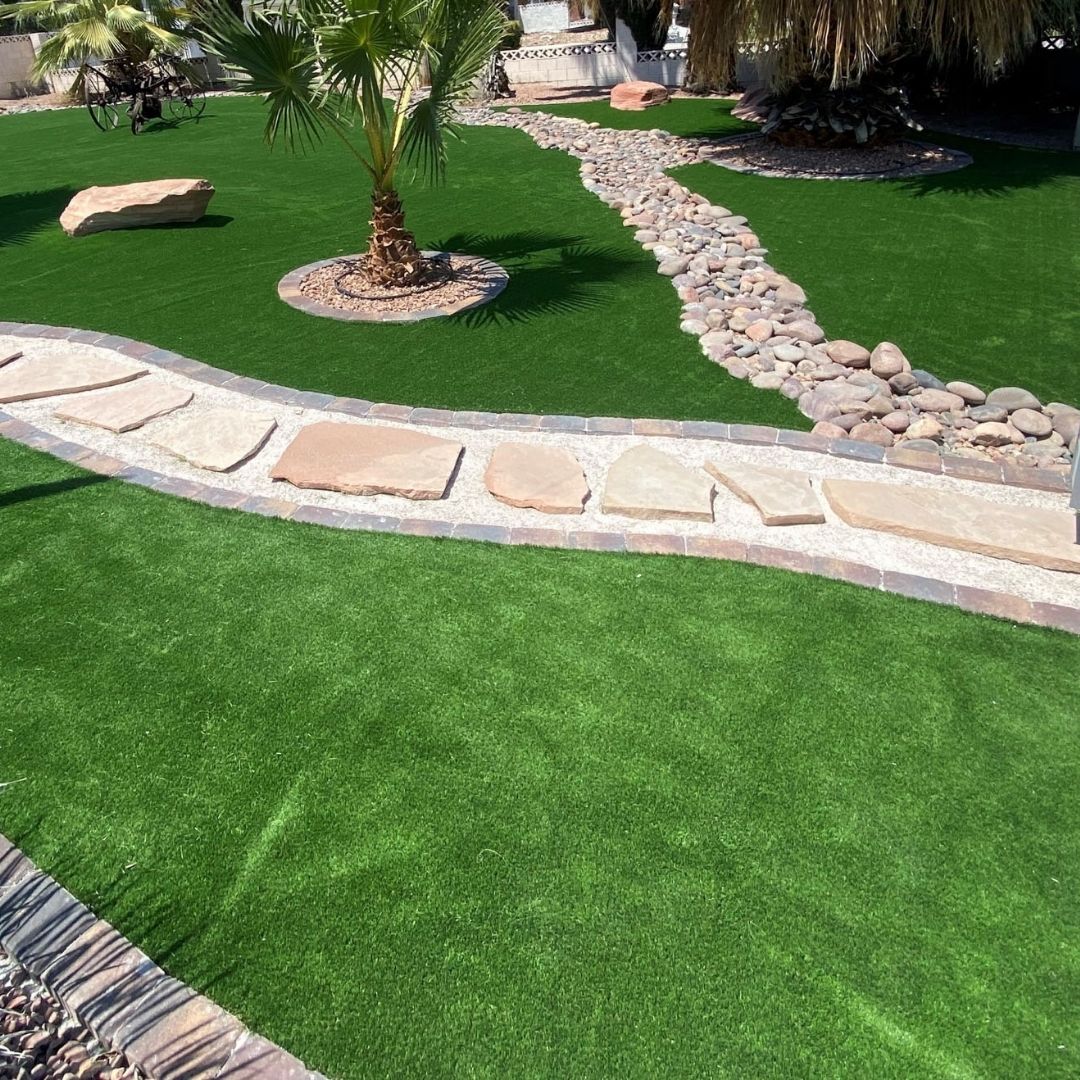 A mature US Turf install in the Las Vegas valley — proof of installs that hold up over years, not seasons.